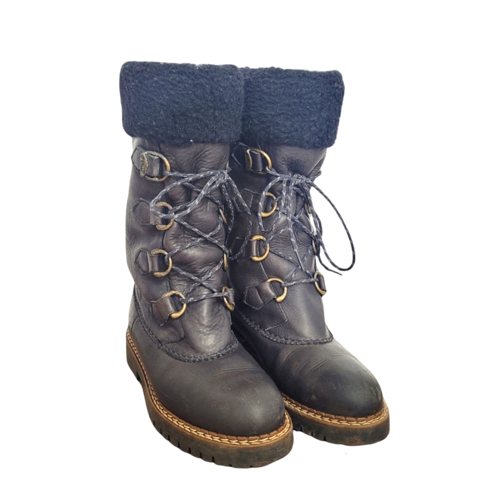 Vintage black leather Sorel lace-up boots 8.5